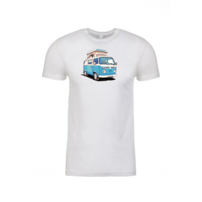 Coral Sea Seafood and Takeaways Bay Window Kombi Camper - Mens Fitted Cotton Tee Thumbnail